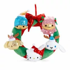 HUNET USA Holiday 2021 Sequin Hello Kitty & Friends Wreath