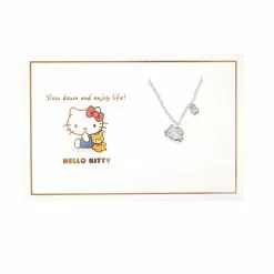 Global License Hello Kitty Silver Embossed Charm Necklace
