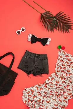 Lolli Swim X Hello Kitty Timeless Top: Black Characters