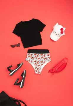 Lolli Swim X Hello Kitty Kitty Cake Bottom: Black Characters