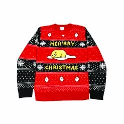 RIPPLE JUNCTION Gudetama Meh-rry Christmas Ugly Holiday Sweater Characters