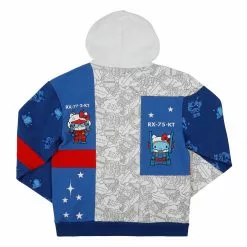 BIOWORLD Hello Kitty X Gundam Colorblock Hoodie