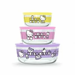 Instant Brands Characters Hello Kitty X Pyrex Glass Storage Containers (Set Of 3)