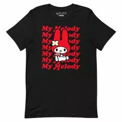 Printful My Melody Red Logo T-Shirt Black